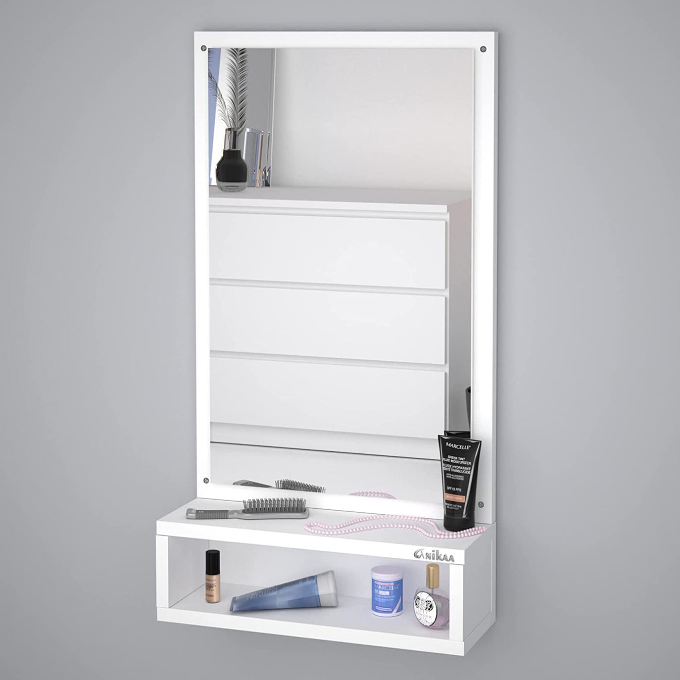 Astonishing Hanging Wall Dressing Mirrors with Shelf