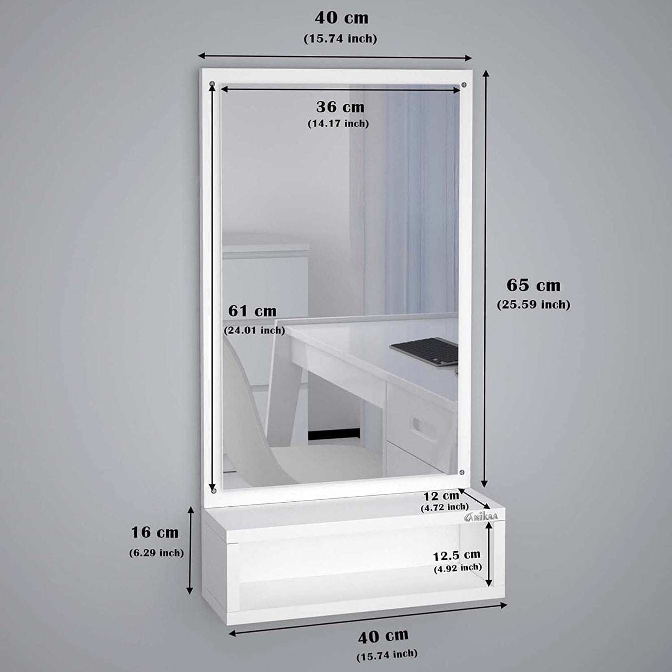 Astonishing Hanging Wall Dressing Mirrors with Shelf